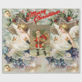 CHRISTMAS ANGEL COLLAGE Wrapping Paper Cadeaupapier (Vlak)