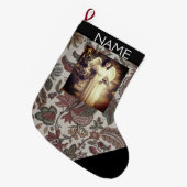 CHRISTMAS ANGEL CUSTOM NAME Kerstmis stoppen Grote Kerstsok (Voorkant (Hangend))