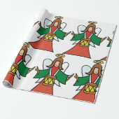 Christmas Angel Drummer Holiday Music Design Cadeaupapier (Uitgerold)