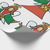 Christmas Angel Drummer Holiday Music Design Cadeaupapier