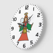 Christmas Angel Drummer Holiday Music Design Grote Klok (Hoek)