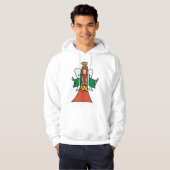 Christmas Angel Drummer Holiday Music Design Hoodie (Voorkant volledig)