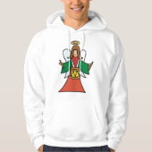 Christmas Angel Drummer Holiday Music Design Hoodie (Voorkant)