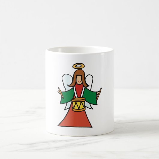 Christmas Angel Drummer Holiday Music Design Koffiemok