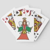 Christmas Angel Drummer Holiday Music Design Pokerkaarten (Achterkant)