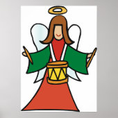 Christmas Angel Drummer Holiday Music Design Poster (Voorkant)