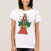 Christmas Angel Drummer Holiday Music Design T-shirt (Voorkant)