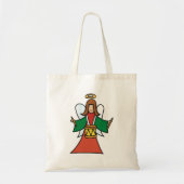 Christmas Angel Drummer Holiday Music Design Tote Bag (Voorkant)