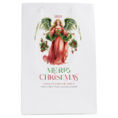 Christmas Angel Fancy vrolijke kersttypografie Medium Cadeauzakje (Voorkant)