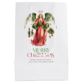 Christmas Angel Fancy vrolijke kersttypografie Medium Cadeauzakje (Achterkant)