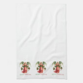 Christmas Angel Fancy vrolijke kersttypografie Theedoek (Verticaal)