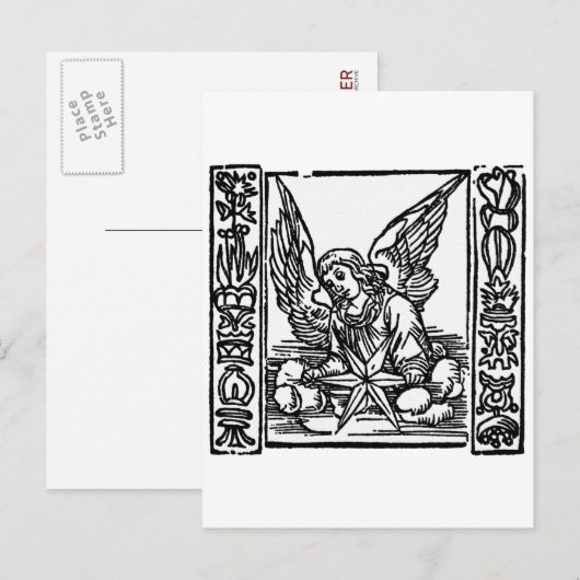 CHRISTMAS ANGEL FEESTDAGENKAART (Voorkant / Achterkant)