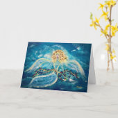 Christmas Angel Gevouwen Wenskaart Kaart (Gele Bloem)