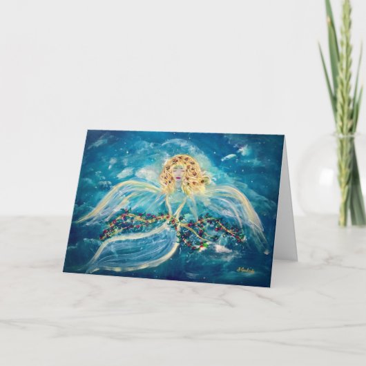 Christmas Angel Gevouwen Wenskaart Kaart (Voorkant)