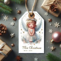 Christmas Angel Gift label, betoverd, magisch cade