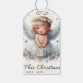 Christmas Angel Gift label, betoverd, magisch cade Cadeaulabel (Achterkant)