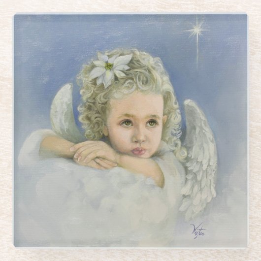 Christmas Angel Glass Onderzetter (Voorkant)