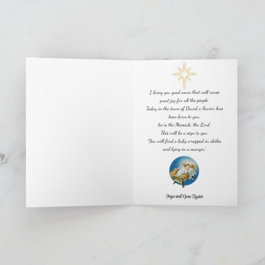 Christmas Angel Good News & Great Joy Greeting Feestdagen Kaart (Binnen)