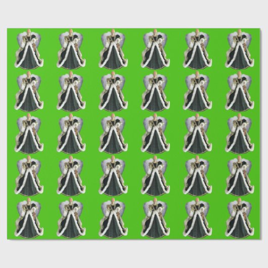 Christmas Angel Green Wrapping Paper Cadeaupapier (Vlak)