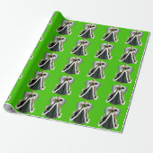 Christmas Angel Green Wrapping Paper Cadeaupapier (Uitgerold)