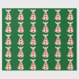 Christmas Angel Green Wrapping Paper Cadeaupapier