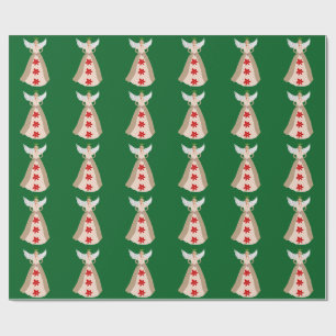 Christmas Angel Green Wrapping Paper Cadeaupapier
