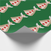 Christmas Angel Green Wrapping Paper Cadeaupapier (Hoek)