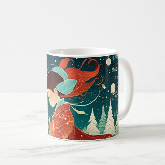 Christmas Angel Guard Coffee Mok (Voorkant rechts)