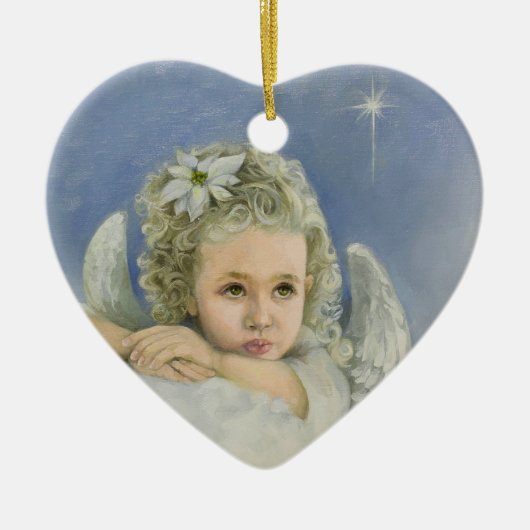 Christmas Angel Heart Keramisch Ornament (Voorkant)