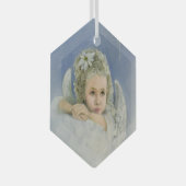 Christmas Angel Hexagon Glas Ornament (Voorkant Rechts)