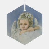Christmas Angel Hexagon Glas Ornament (Achterkant)