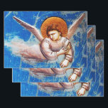 CHRISTMAS ANGEL IN BLUE SKY INPAKPAPIER VEL<br><div class="desc">Vlucht naar Egypte,  Angel detail van Cappella Scrovegni Giotto di Bondone 1267 - 1337. Italiaans meesterwerk voor middeleeuwse kunst, </div>