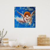 CHRISTMAS ANGEL IN BLUE SKY POSTER (Keuken)