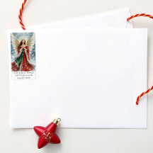 Christmas Angel in Snow Custom Return Address
