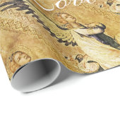 CHRISTMAS ANGEL JOY PEACE LOVE FLORAL PARCHMENT CADEAUPAPIER (Rol Hoek)