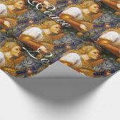 CHRISTMAS ANGEL, JOY PEACE LOVE PARCHMENT CADEAUPAPIER (Hoek)