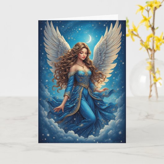 Christmas Angel  Kaart (Gele Bloem)