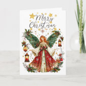 Christmas Angel & Lightened lanterns. Christmas Kaart (Voorkant)