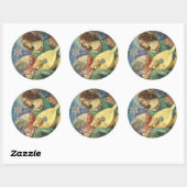 CHRISTMAS ANGEL MAAKT MUZIEK MET DIAMOND STAR RONDE STICKER (Vel)