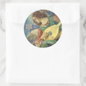 CHRISTMAS ANGEL MAAKT MUZIEK MET DIAMOND STAR RONDE STICKER (Tas)