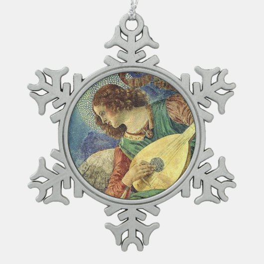 CHRISTMAS ANGEL MAKING MUSIC TIN SNEEUWVLOK ORNAMENT (Voorkant)