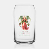 Christmas Angel Merry Christmas Typografie Blikvorm Glas (Achterkant)