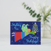 Christmas Angel met Tree a Holiday Briefkaart (Staand voorkant)