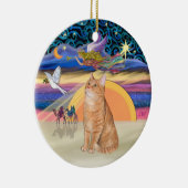 Christmas Angel - Oranje tabby cat 40 Keramisch Ornament (Rechts)