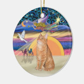 Christmas Angel - Oranje tabby cat 40 Keramisch Ornament (Links)