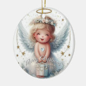 Christmas Angel Ornament, Angel baby Christmas Keramisch Ornament (Links)