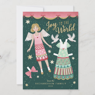 Christmas Angel Paper Doll Feestdagenkaart