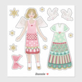 Christmas Angel Paper Doll Sticker Blad (Vel)