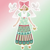 Christmas Angel Paper Doll Sticker Blad