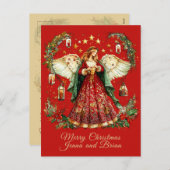 Christmas Angel personalized Holiday Postcard Feestdagenkaart (Voorkant / Achterkant)